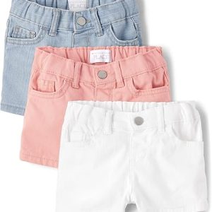 The Children's Place Baby Toddler Girls Denim Shortie Shorts 3 Pack